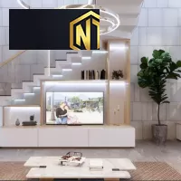 KỆ CẦU THANG KẾT HỢP TỦ TIVI MẪU 06